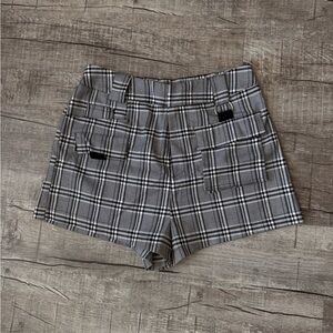 Women's I.Am.Gia Plaid Cargo Shorts in Black and Gray